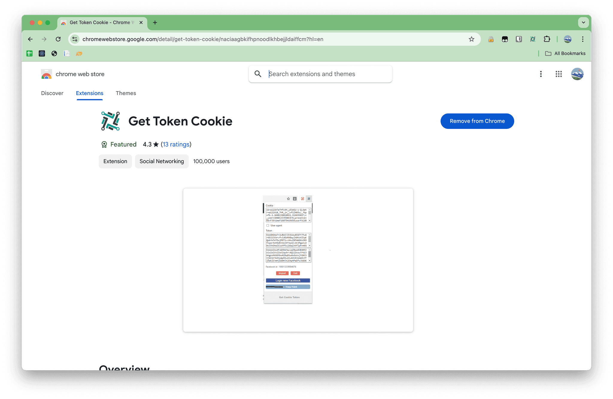 Extension Get Token Cookie